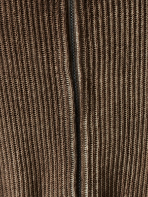 Hand Painted High Neck Ribbed Cardgian w/ Zip Yak