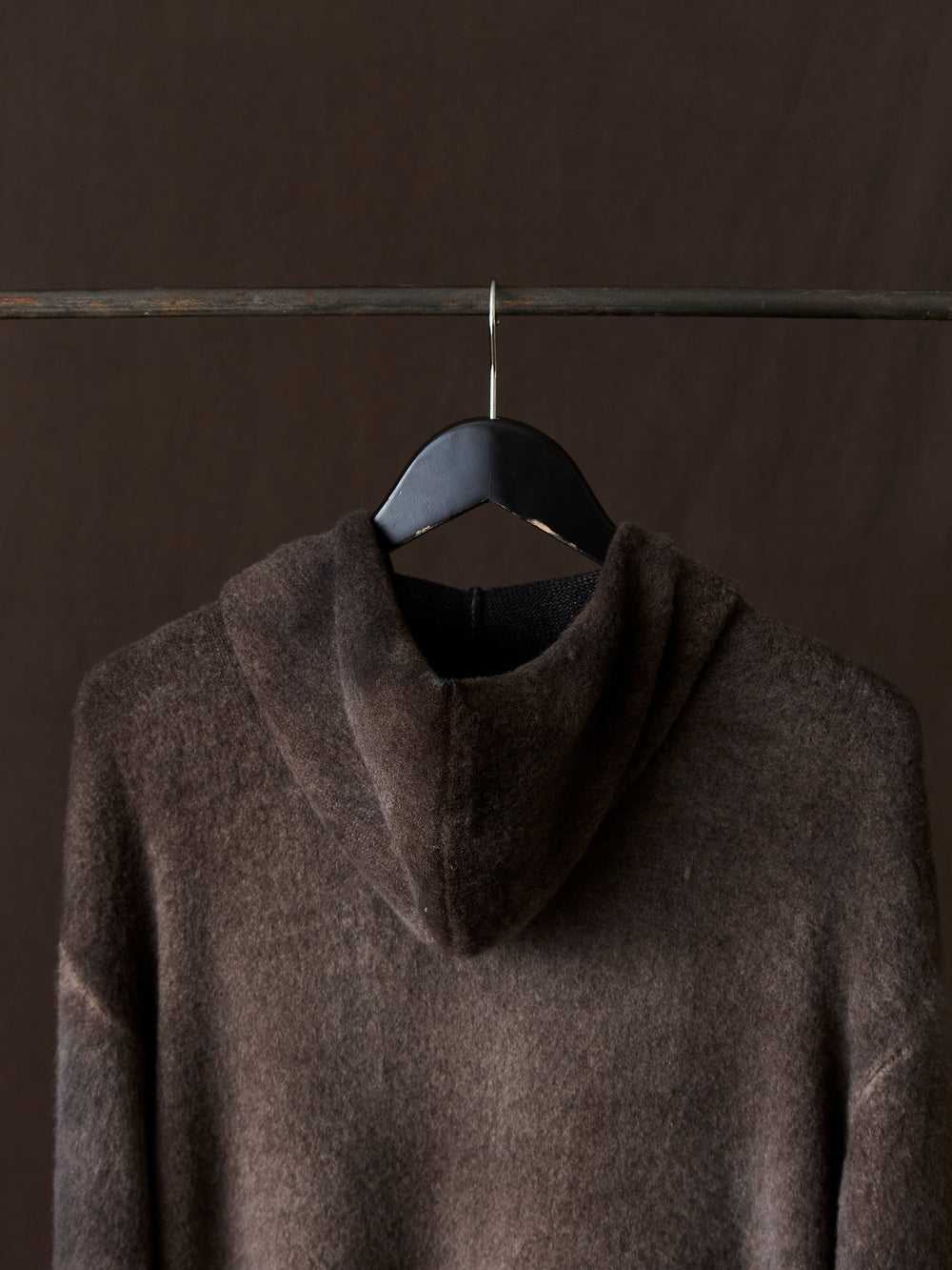 Hand Painted Brushed Zip Hooded Cardigan N/Yak