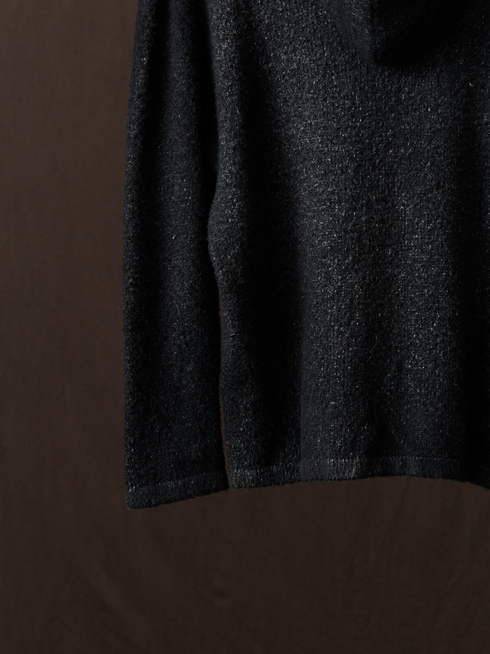 Hand Painted Cotton Hooded Pullover N/Nero