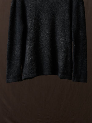 Hand Painted Cotton Hooded Pullover N/Nero