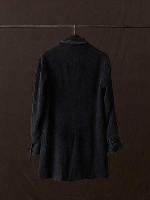 Frosted Effect Felted Rever Coat Nero