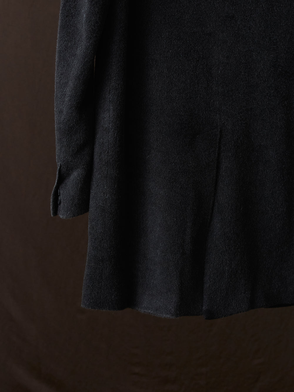Frosted Effect Felted Rever Coat Nero