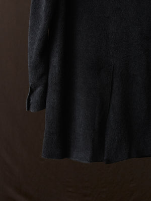 Frosted Effect Felted Rever Coat Nero