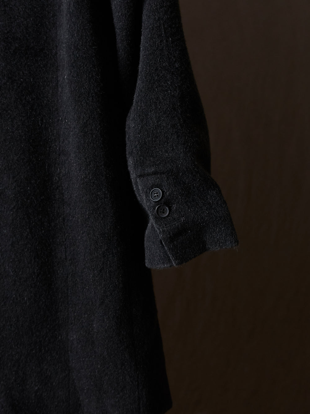 Frosted Effect Felted Rever Coat Nero
