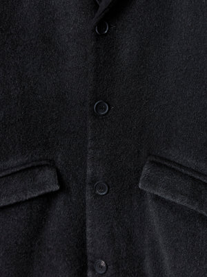 Frosted Effect Felted Rever Coat Nero