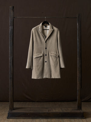 Frosted Effect Felted Rever Coat Taupe