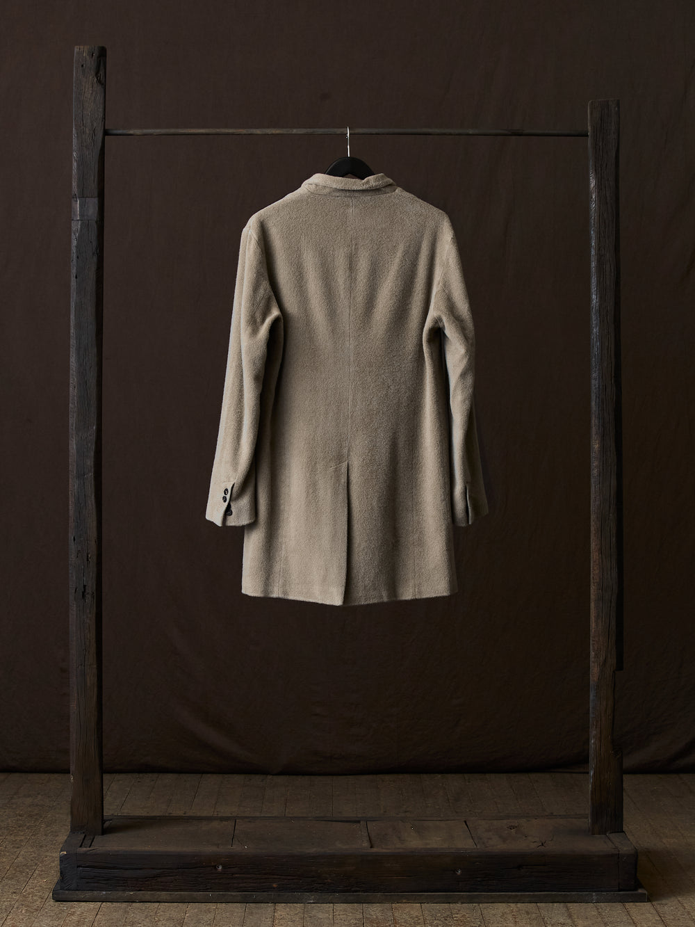 Frosted Effect Felted Rever Coat Taupe