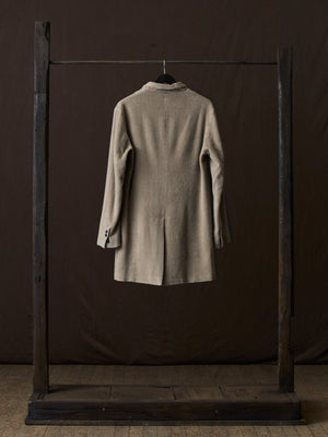 Frosted Effect Felted Rever Coat Taupe
