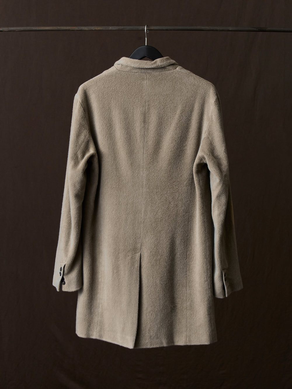 Frosted Effect Felted Rever Coat Taupe