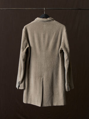Frosted Effect Felted Rever Coat Taupe