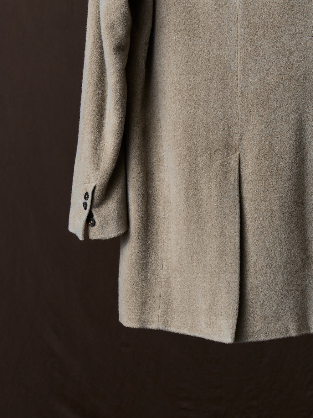 Frosted Effect Felted Rever Coat Taupe