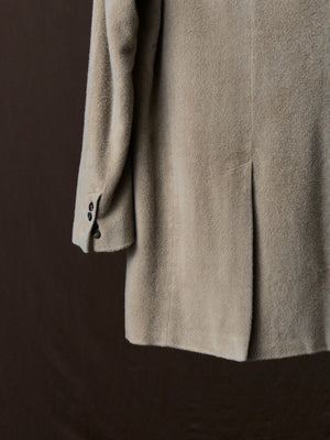 Frosted Effect Felted Rever Coat Taupe