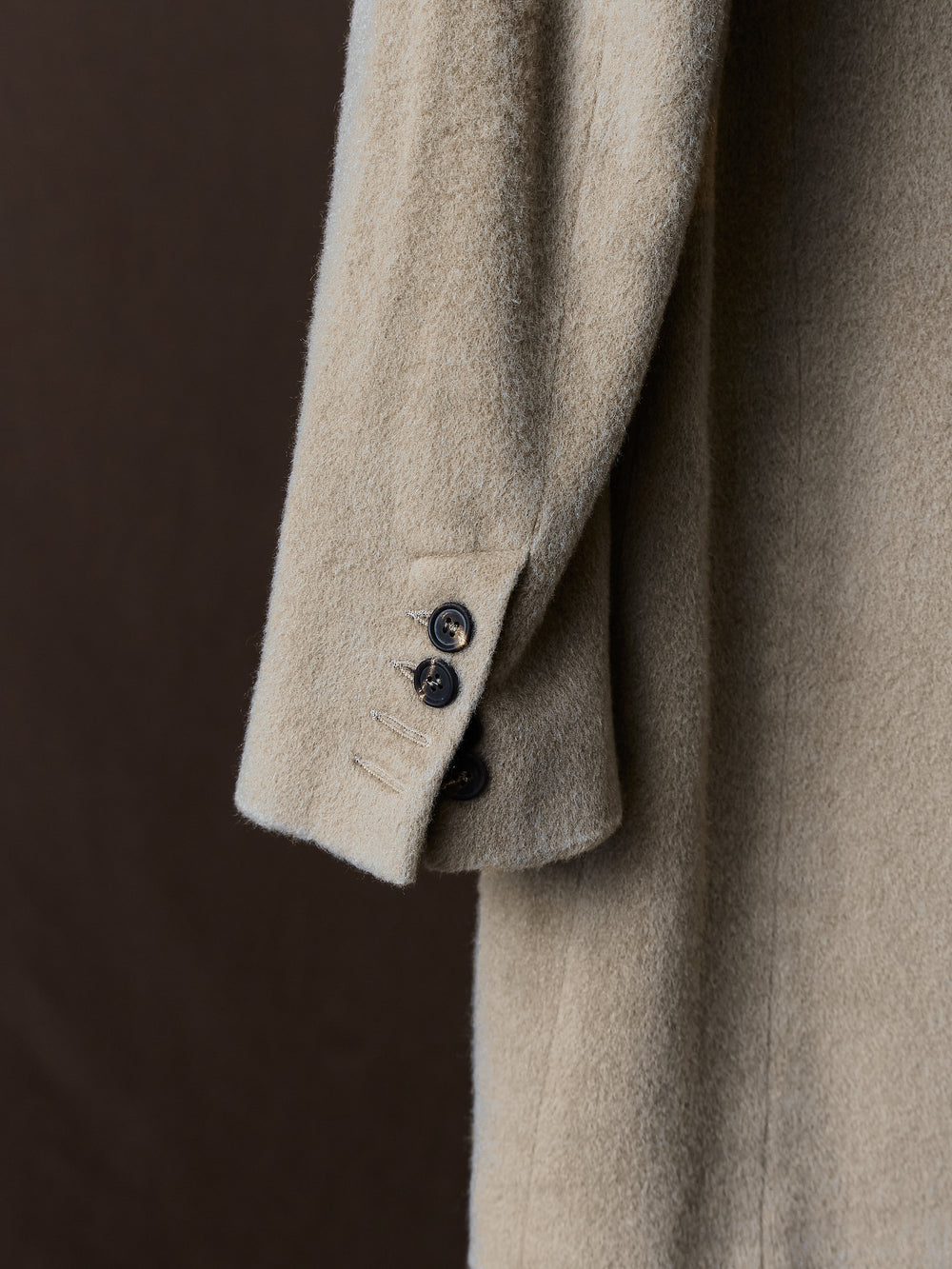 Frosted Effect Felted Rever Coat Taupe