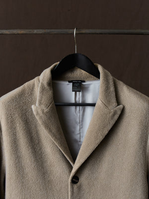 Frosted Effect Felted Rever Coat Taupe