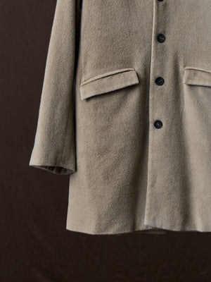 Frosted Effect Felted Rever Coat Taupe