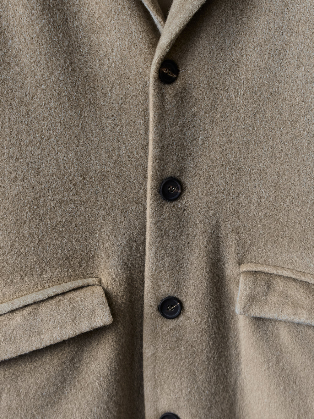 Frosted Effect Felted Rever Coat Taupe