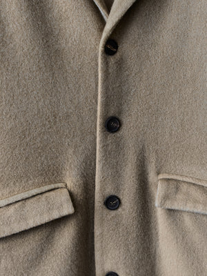 Frosted Effect Felted Rever Coat Taupe