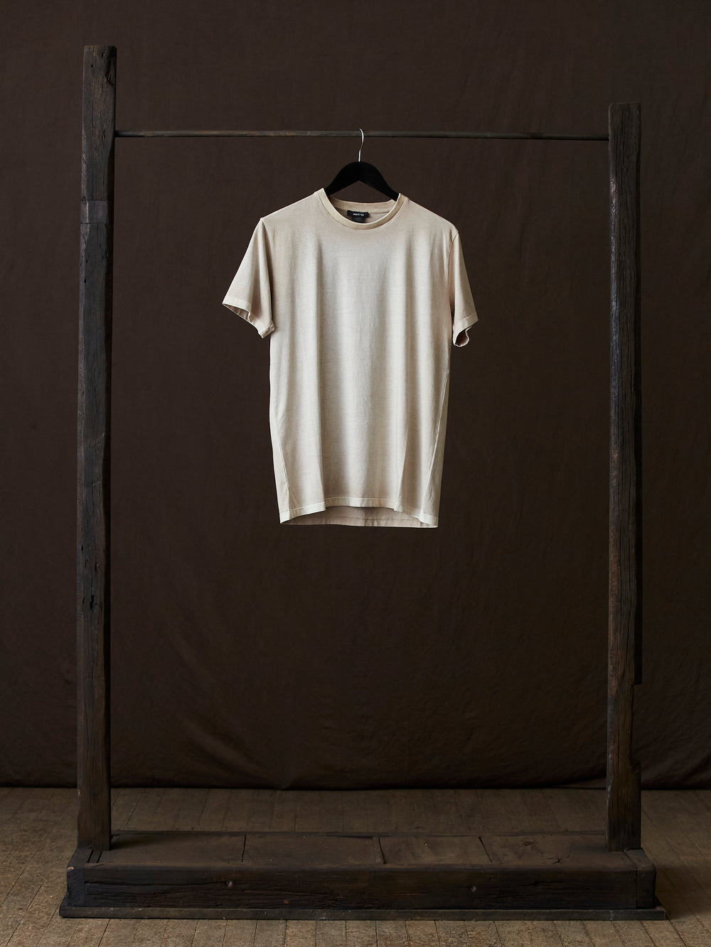 Hand Painted Cotton Jersey Tee Shirt Taupe
