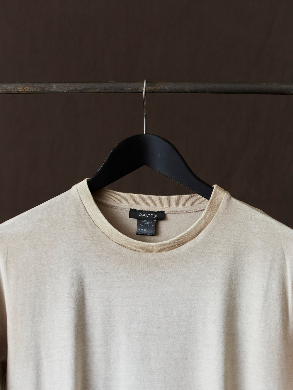Hand Painted Cotton Jersey Tee Shirt Taupe