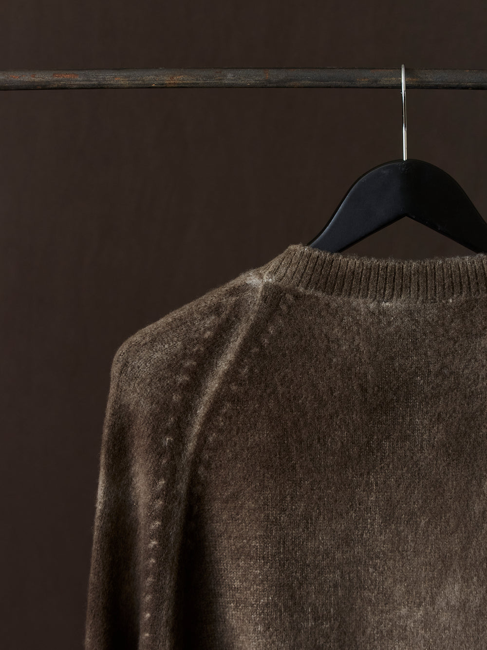Hand Painted Brushed Cashmere Pullover w/ Raglan Sleeves Yak