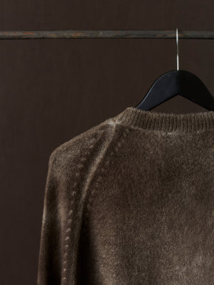 Hand Painted Brushed Cashmere Pullover w/ Raglan Sleeves Yak