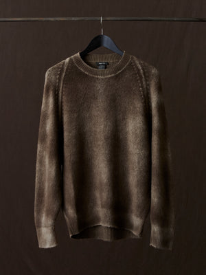 Hand Painted Brushed Cashmere Pullover w/ Raglan Sleeves Yak
