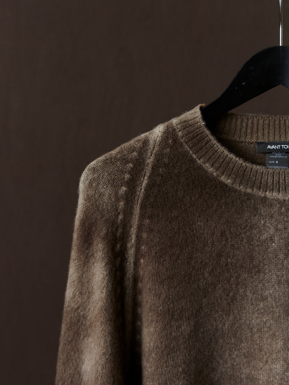 Hand Painted Brushed Cashmere Pullover w/ Raglan Sleeves Yak