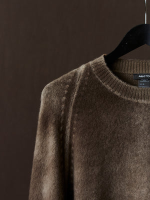 Hand Painted Brushed Cashmere Pullover w/ Raglan Sleeves Yak