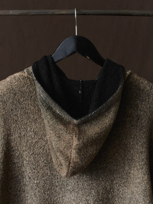 Hand Painted Cotton Hooded Pullover N/Taupe