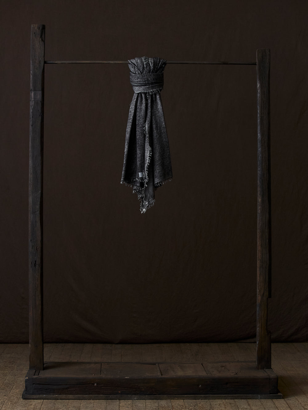 Unisex Hand Painted Cashmere Scarf N/Nero