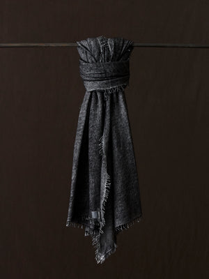 Unisex Hand Painted Cashmere Scarf N/Nero
