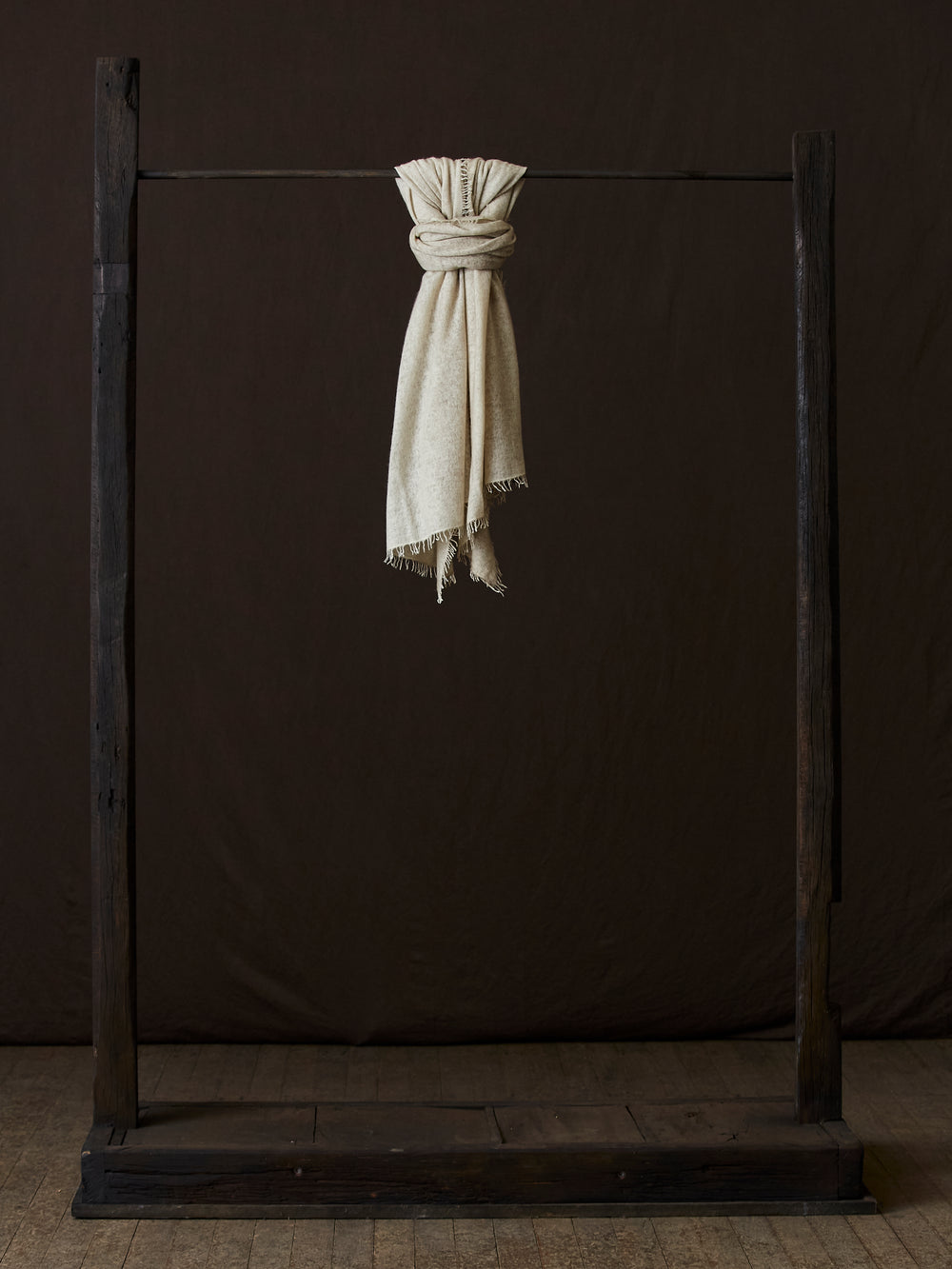 Unisex Hand Painted Cashmere Scarf Taupe