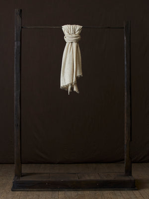 Unisex Hand Painted Cashmere Scarf Taupe