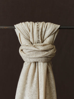 Unisex Hand Painted Cashmere Scarf Taupe