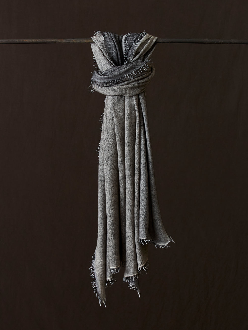 Unisex Hand Painted Cashmere Scarf N/Taupe