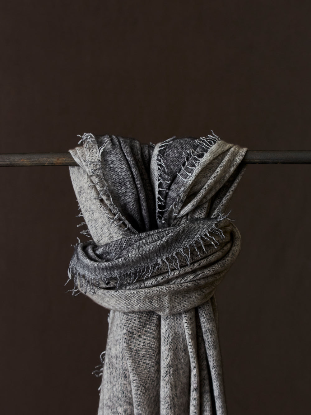 Unisex Hand Painted Cashmere Scarf N/Taupe