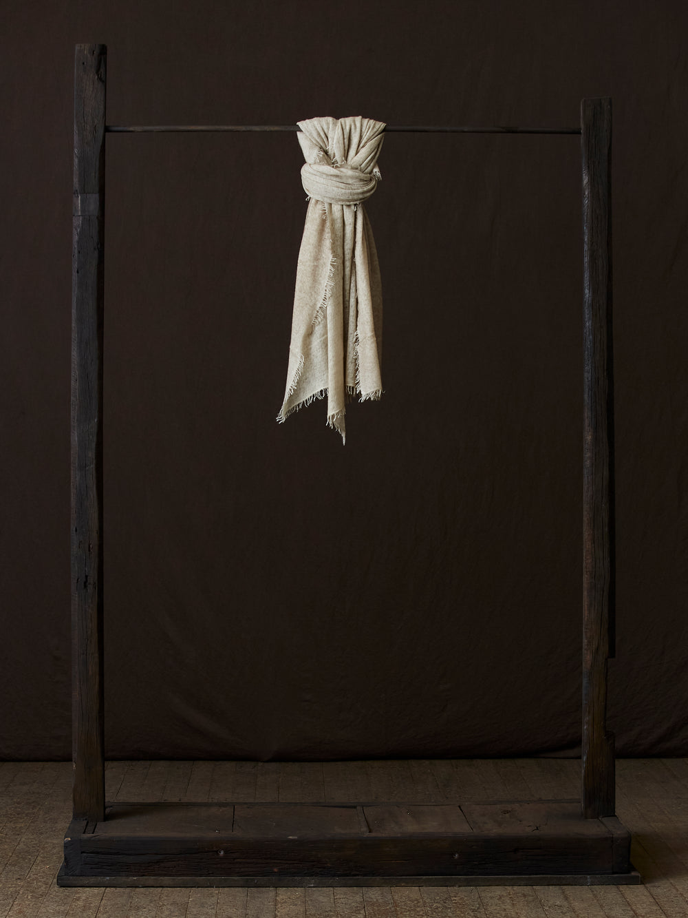 Unisex Bi-Colour Cashmere Scarf Vaniglia / Taupe
