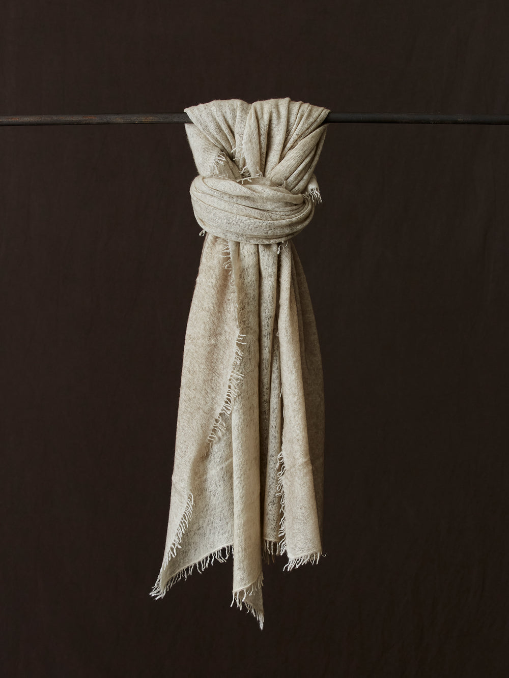 Unisex Bi-Colour Cashmere Scarf Vaniglia / Taupe