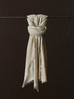 Unisex Bi-Colour Cashmere Scarf Vaniglia / Taupe
