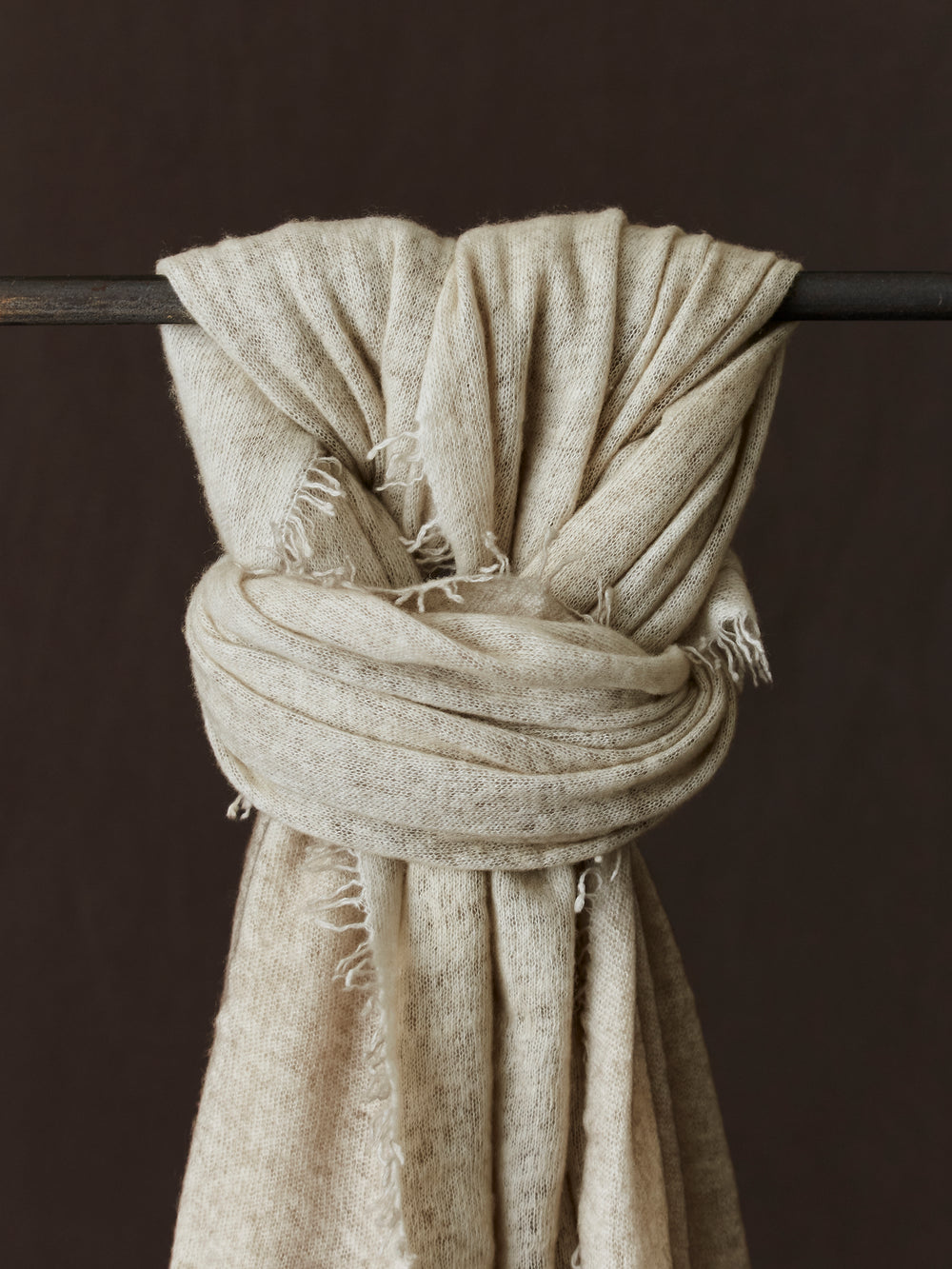 Unisex Bi-Colour Cashmere Scarf Vaniglia / Taupe