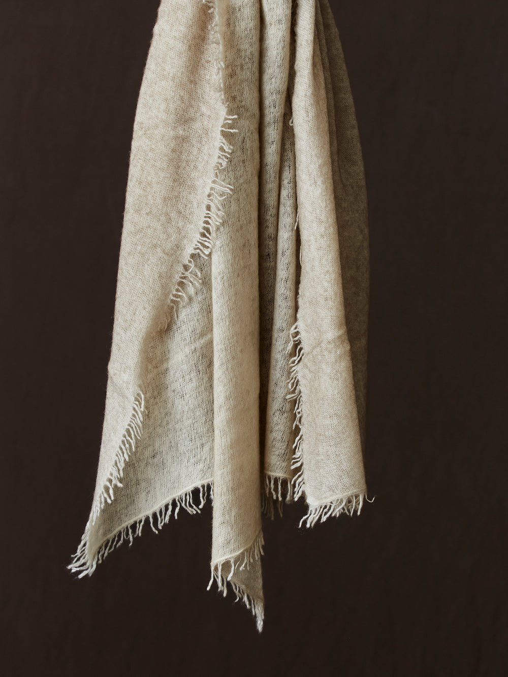 Unisex Bi-Colour Cashmere Scarf Vaniglia / Taupe