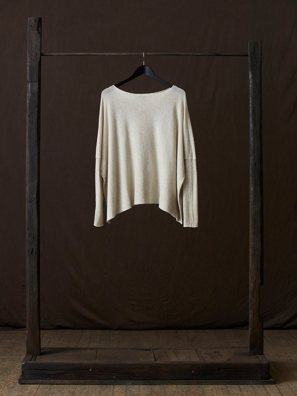 Hand Painted Light Cashmere Pullover Taupe