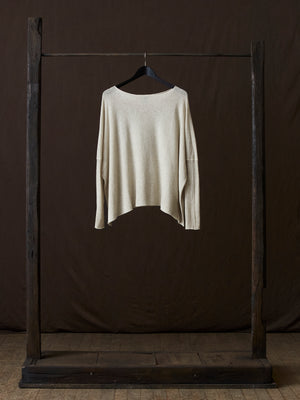 Hand Painted Light Cashmere Pullover Taupe