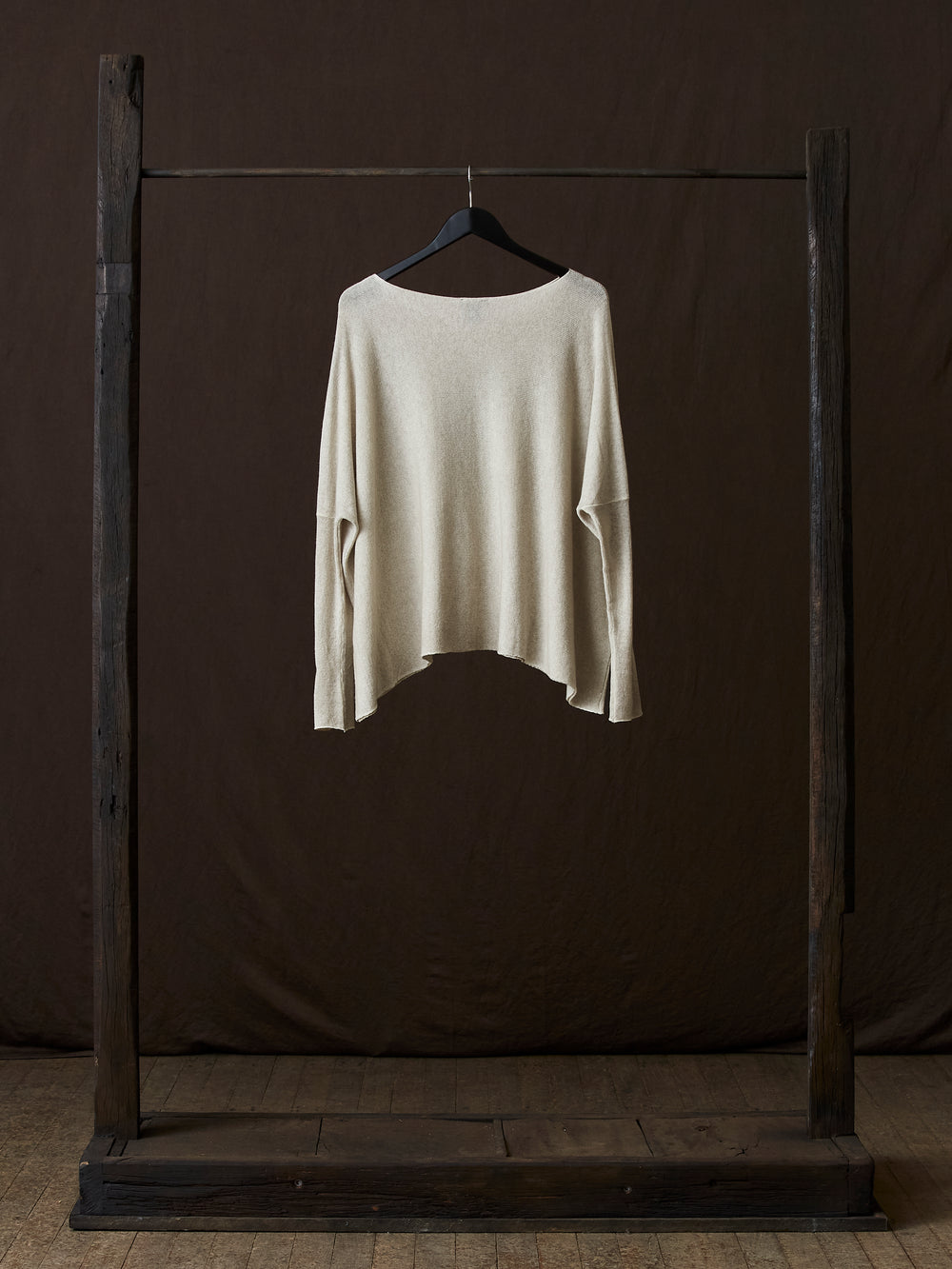 Hand Painted Light Cashmere Pullover Taupe