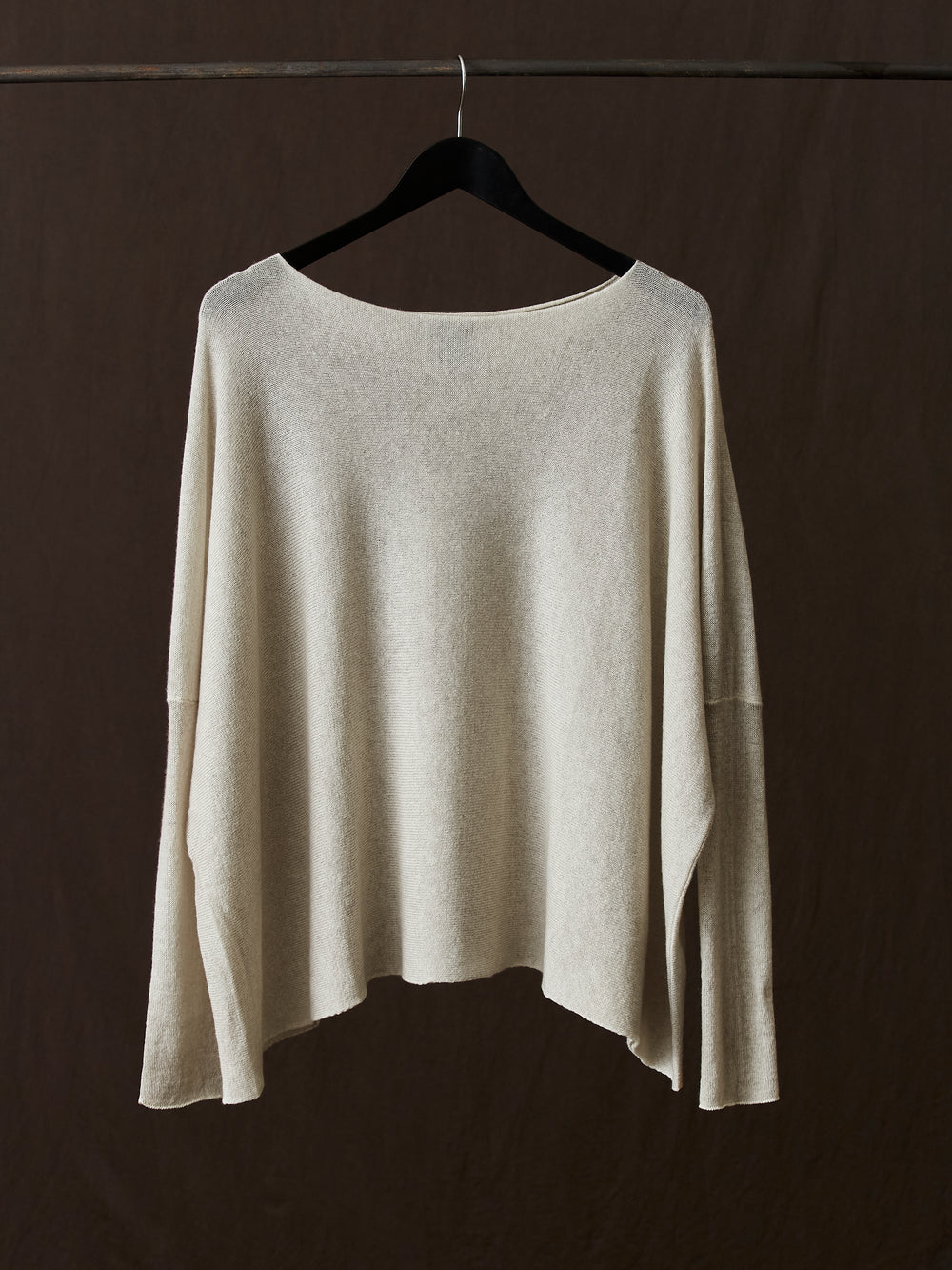 Hand Painted Light Cashmere Pullover Taupe