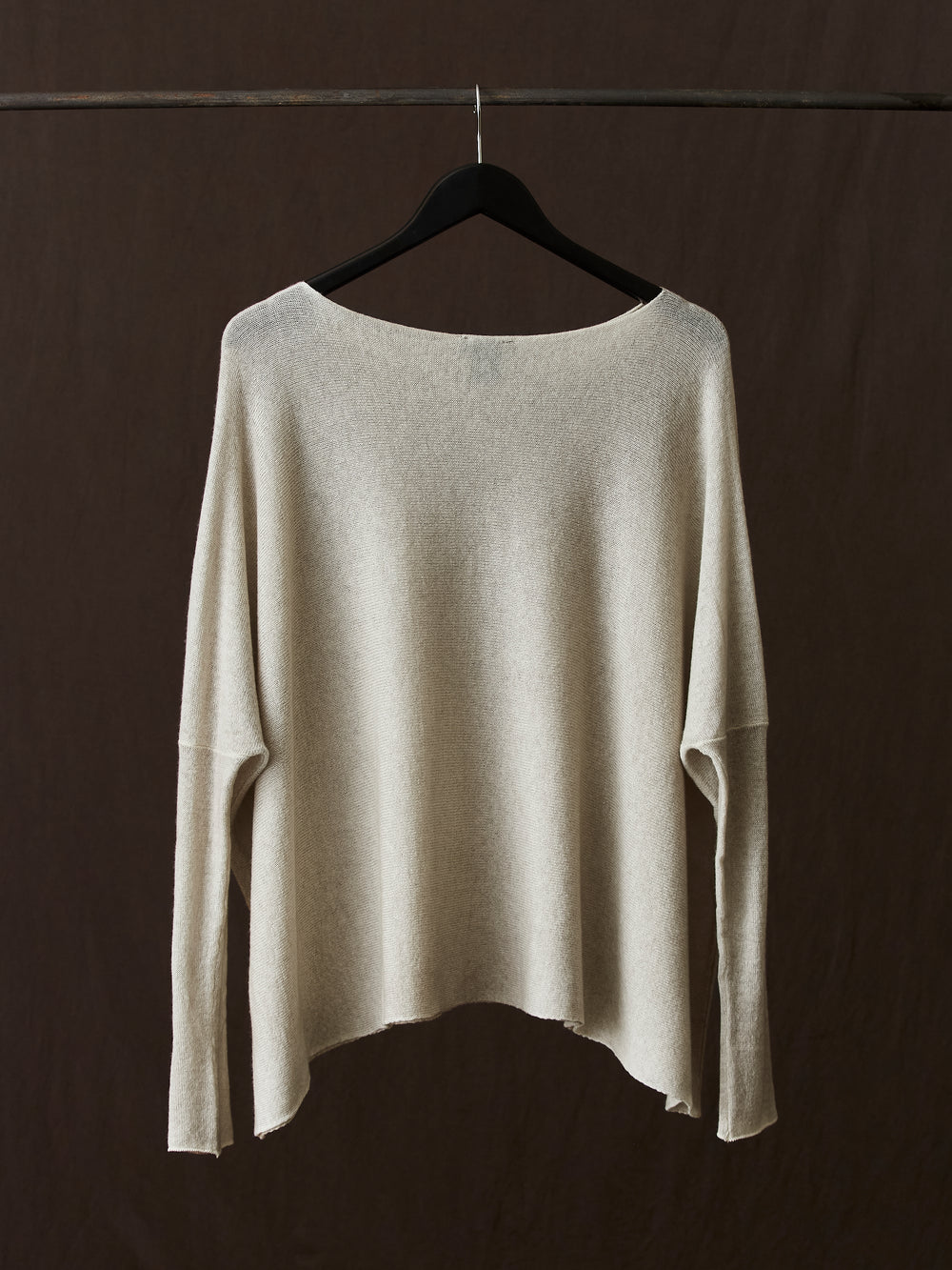Hand Painted Light Cashmere Pullover Taupe