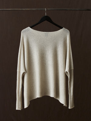 Hand Painted Light Cashmere Pullover Taupe