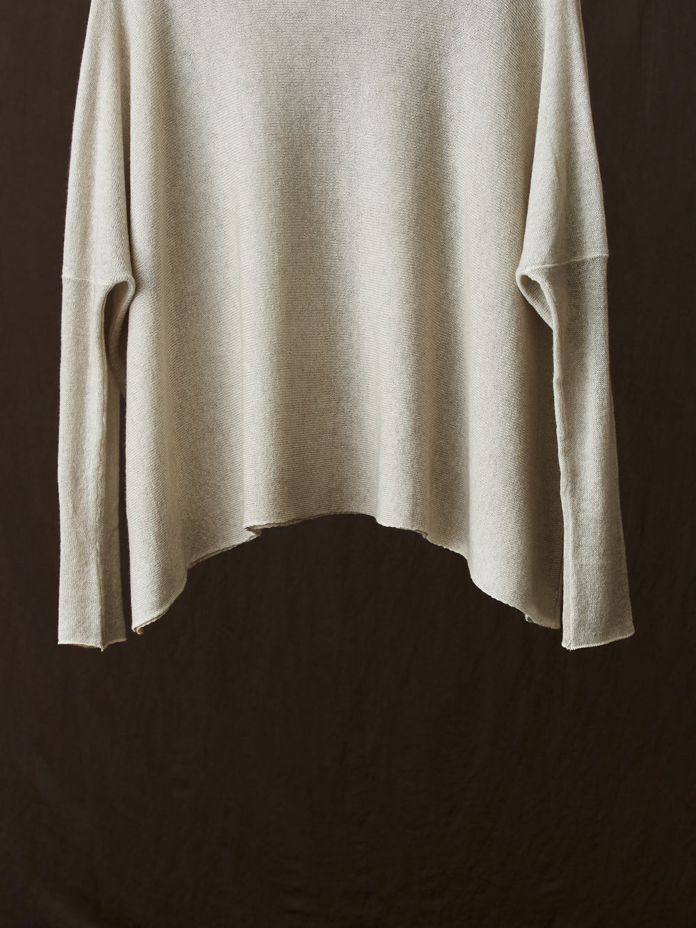 Hand Painted Light Cashmere Pullover Taupe