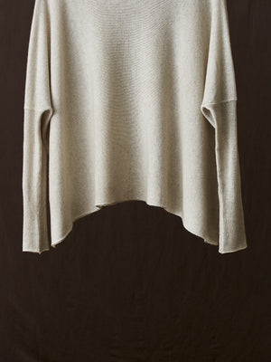 Hand Painted Light Cashmere Pullover Taupe