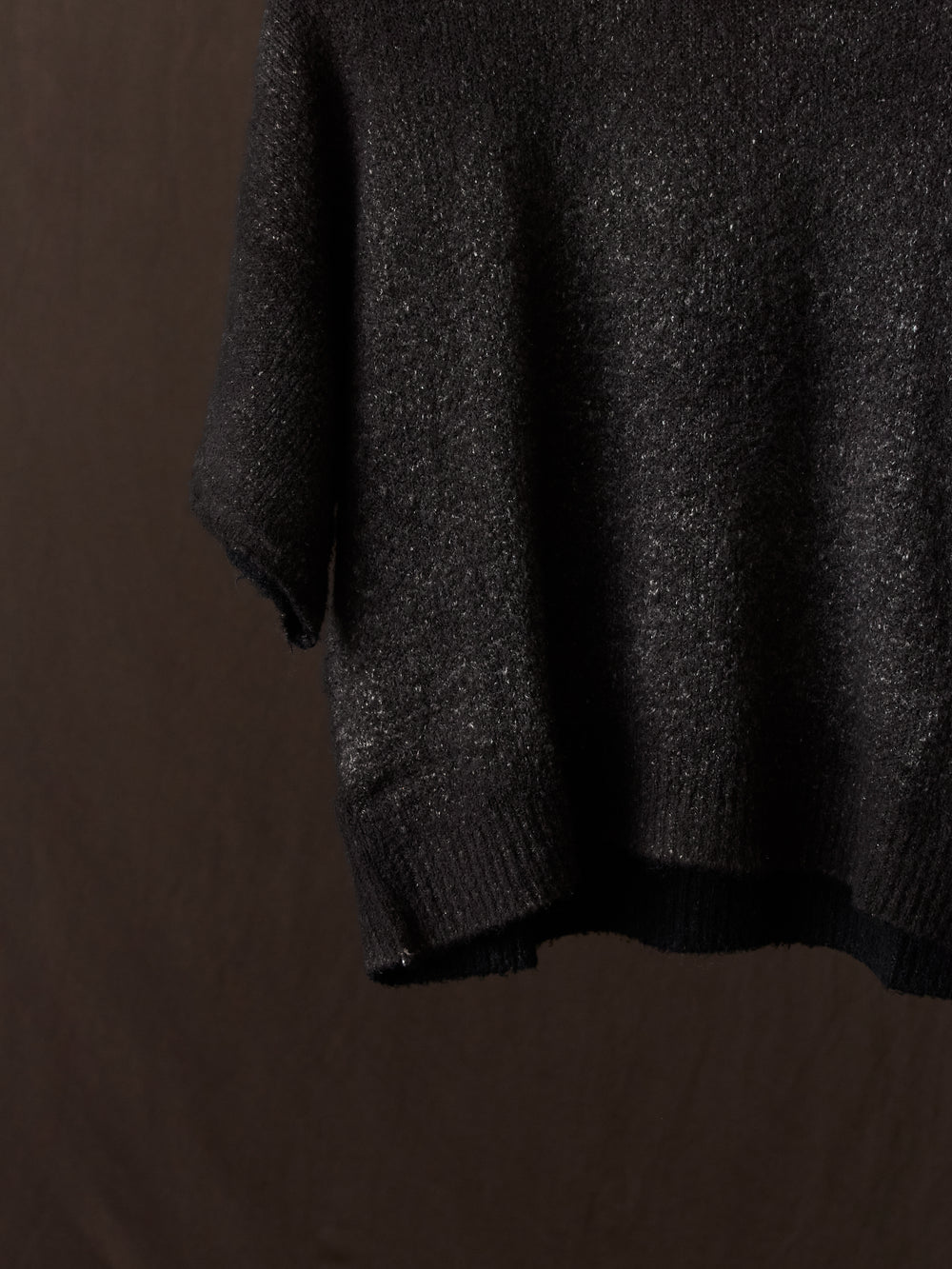 Hand Painted Carded Brushed Cotton High Neck Pullover N/Carruba
